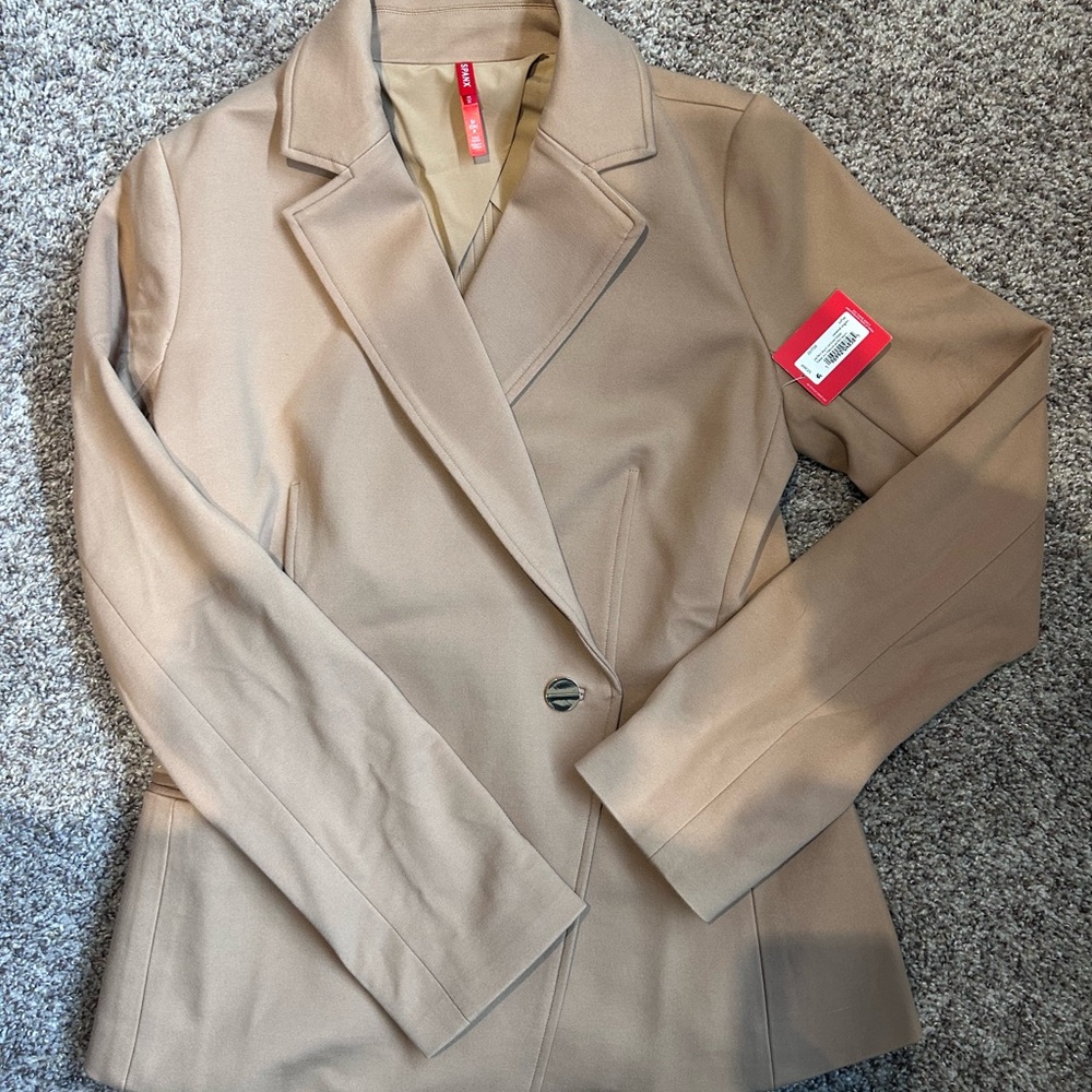 NWT Spanx The Perfect Asymmetrical Blazer Toffee Small - Picture 5 of 7